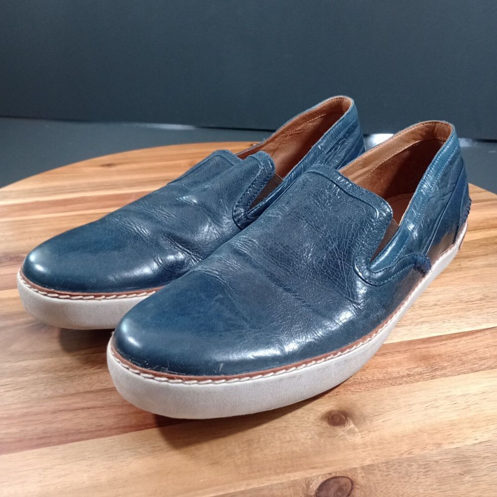 Blackstone Shoes Mens‎ Leather Slip On Casual Loafers SCM-003 Denim Blue Sz 13